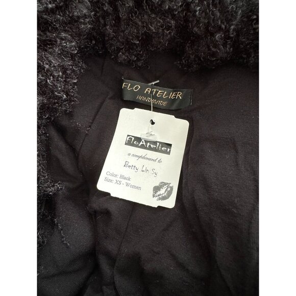 NWT Flo Atelier Fuzzy Open Front Black Jacket Size XS - Picture 5 of 5